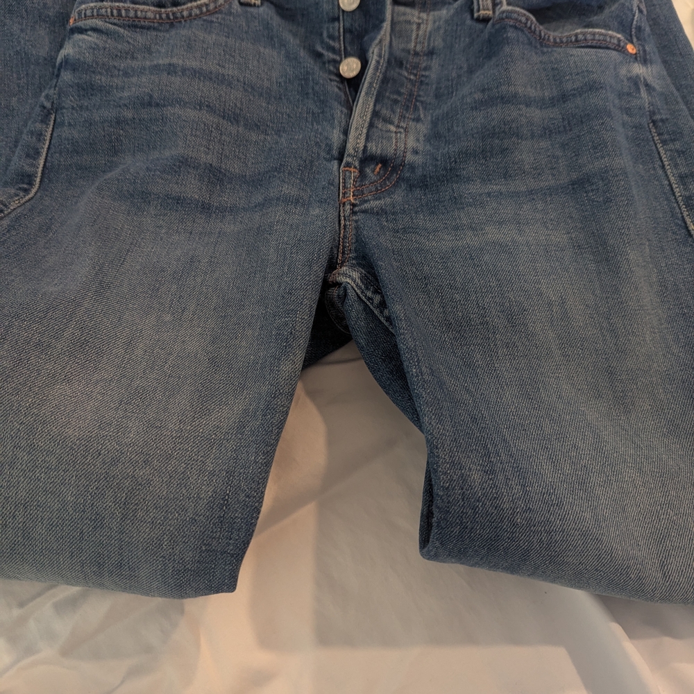 MOTHER Blue Straight Leg Jeans